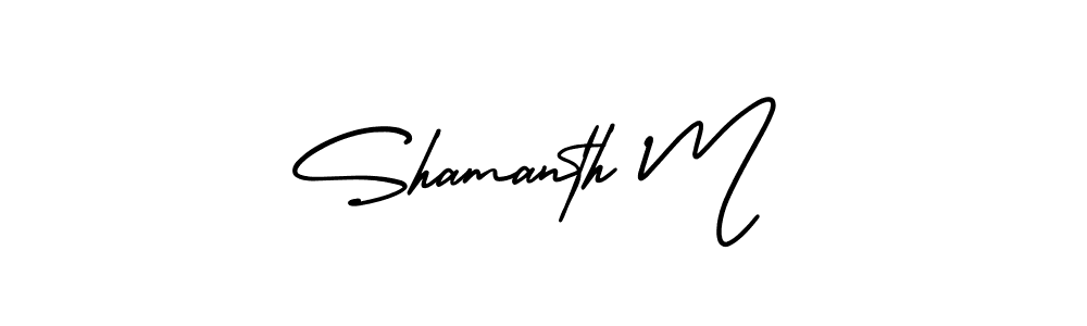 It looks lik you need a new signature style for name Shamanth M. Design unique handwritten (AmerikaSignatureDemo-Regular) signature with our free signature maker in just a few clicks. Shamanth M signature style 3 images and pictures png