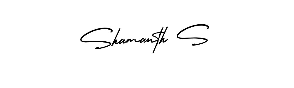 AmerikaSignatureDemo-Regular is a professional signature style that is perfect for those who want to add a touch of class to their signature. It is also a great choice for those who want to make their signature more unique. Get Shamanth S name to fancy signature for free. Shamanth S signature style 3 images and pictures png
