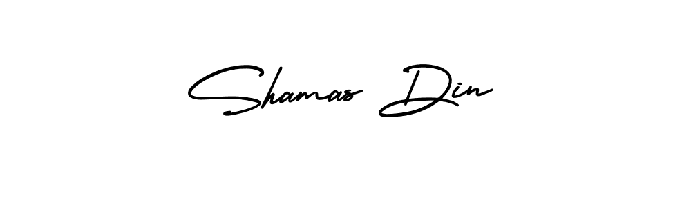 How to make Shamas Din name signature. Use AmerikaSignatureDemo-Regular style for creating short signs online. This is the latest handwritten sign. Shamas Din signature style 3 images and pictures png