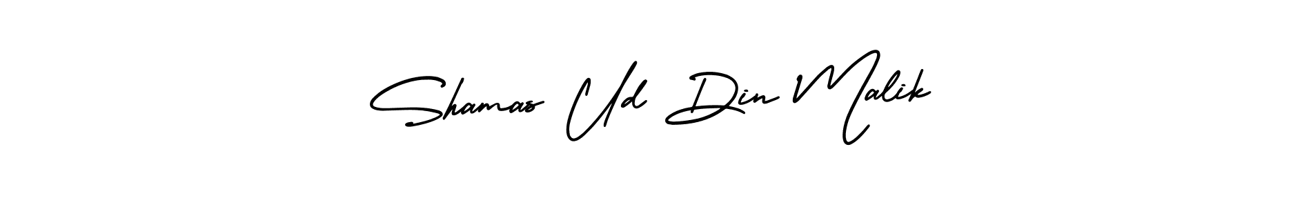 The best way (AmerikaSignatureDemo-Regular) to make a short signature is to pick only two or three words in your name. The name Shamas Ud Din Malik include a total of six letters. For converting this name. Shamas Ud Din Malik signature style 3 images and pictures png