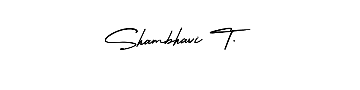 Shambhavi T. stylish signature style. Best Handwritten Sign (AmerikaSignatureDemo-Regular) for my name. Handwritten Signature Collection Ideas for my name Shambhavi T.. Shambhavi T. signature style 3 images and pictures png