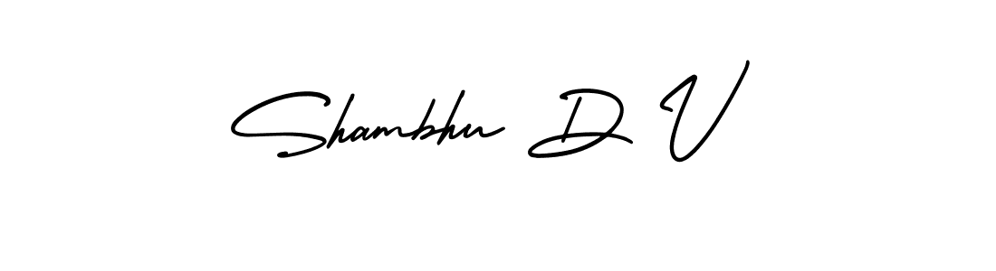 How to make Shambhu D V name signature. Use AmerikaSignatureDemo-Regular style for creating short signs online. This is the latest handwritten sign. Shambhu D V signature style 3 images and pictures png