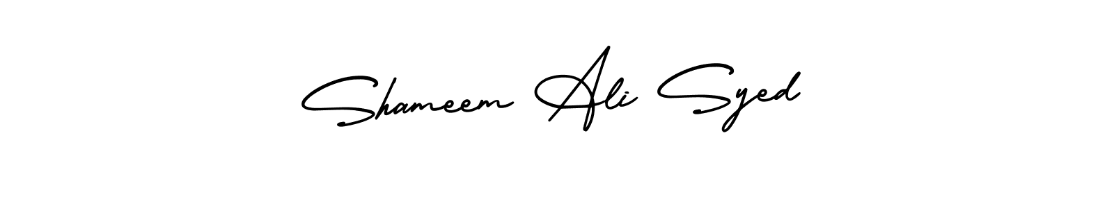 You should practise on your own different ways (AmerikaSignatureDemo-Regular) to write your name (Shameem Ali Syed) in signature. don't let someone else do it for you. Shameem Ali Syed signature style 3 images and pictures png