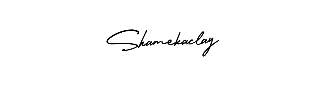 How to Draw Shamekaclay signature style? AmerikaSignatureDemo-Regular is a latest design signature styles for name Shamekaclay. Shamekaclay signature style 3 images and pictures png