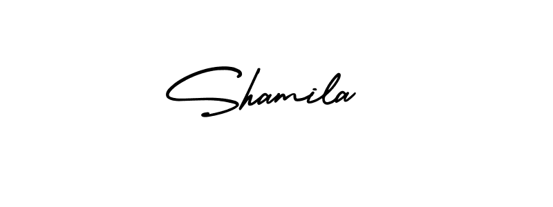 Similarly AmerikaSignatureDemo-Regular is the best handwritten signature design. Signature creator online .You can use it as an online autograph creator for name Shamila . Shamila  signature style 3 images and pictures png