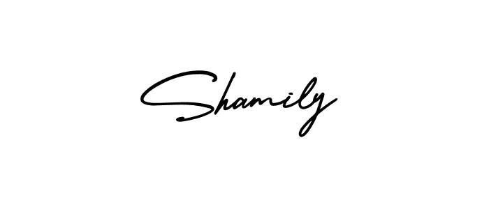 This is the best signature style for the Shamily name. Also you like these signature font (AmerikaSignatureDemo-Regular). Mix name signature. Shamily signature style 3 images and pictures png