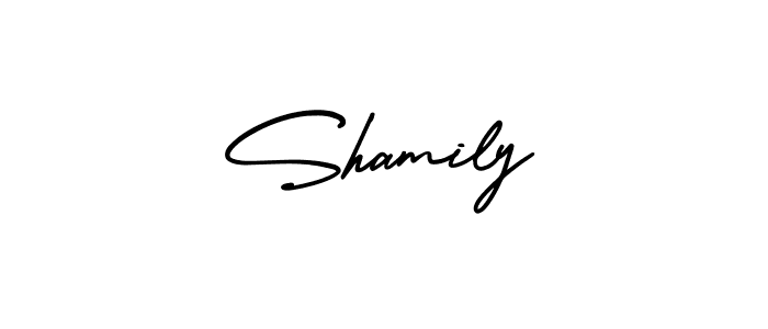 This is the best signature style for the Shamily name. Also you like these signature font (AmerikaSignatureDemo-Regular). Mix name signature. Shamily signature style 3 images and pictures png