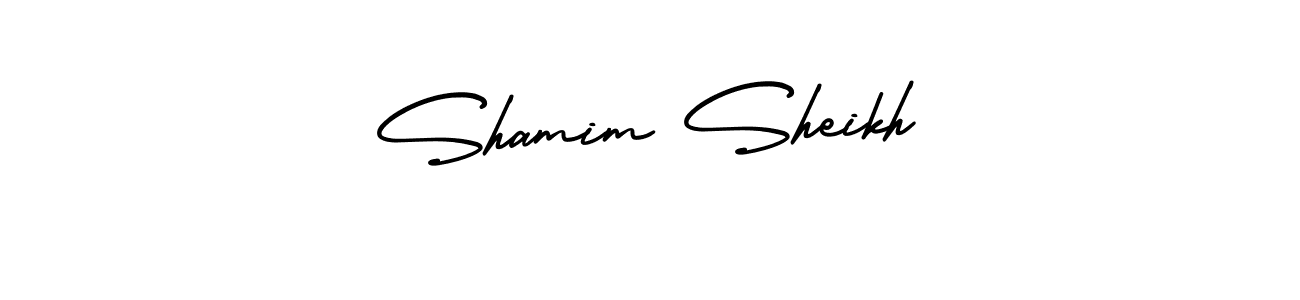 Use a signature maker to create a handwritten signature online. With this signature software, you can design (AmerikaSignatureDemo-Regular) your own signature for name Shamim Sheikh. Shamim Sheikh signature style 3 images and pictures png