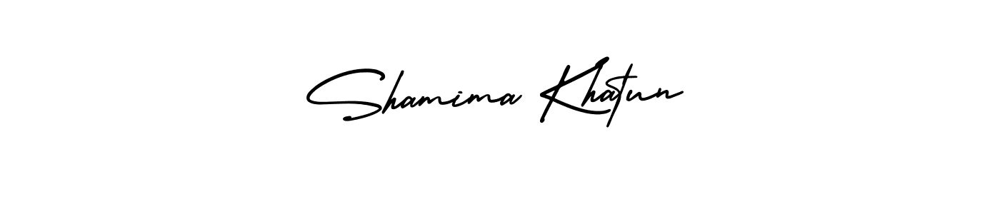 How to make Shamima Khatun signature? AmerikaSignatureDemo-Regular is a professional autograph style. Create handwritten signature for Shamima Khatun name. Shamima Khatun signature style 3 images and pictures png