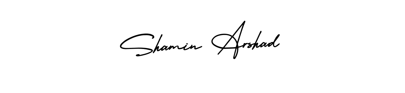 Make a beautiful signature design for name Shamin Arshad. With this signature (AmerikaSignatureDemo-Regular) style, you can create a handwritten signature for free. Shamin Arshad signature style 3 images and pictures png