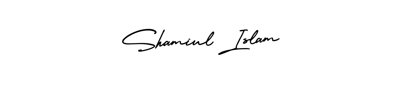 AmerikaSignatureDemo-Regular is a professional signature style that is perfect for those who want to add a touch of class to their signature. It is also a great choice for those who want to make their signature more unique. Get Shamiul Islam name to fancy signature for free. Shamiul Islam signature style 3 images and pictures png