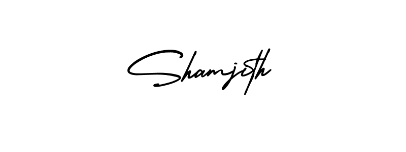 Shamjith stylish signature style. Best Handwritten Sign (AmerikaSignatureDemo-Regular) for my name. Handwritten Signature Collection Ideas for my name Shamjith. Shamjith signature style 3 images and pictures png