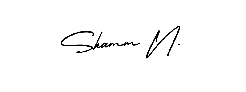 Design your own signature with our free online signature maker. With this signature software, you can create a handwritten (AmerikaSignatureDemo-Regular) signature for name Shamm N.. Shamm N. signature style 3 images and pictures png
