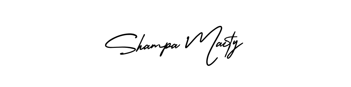 The best way (AmerikaSignatureDemo-Regular) to make a short signature is to pick only two or three words in your name. The name Shampa Maity include a total of six letters. For converting this name. Shampa Maity signature style 3 images and pictures png