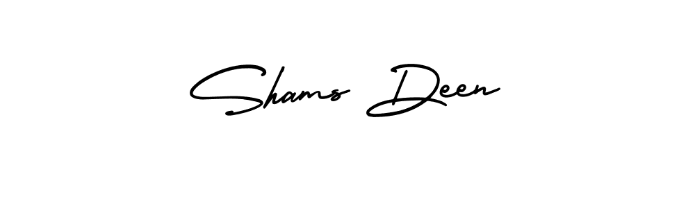 Shams Deen stylish signature style. Best Handwritten Sign (AmerikaSignatureDemo-Regular) for my name. Handwritten Signature Collection Ideas for my name Shams Deen. Shams Deen signature style 3 images and pictures png