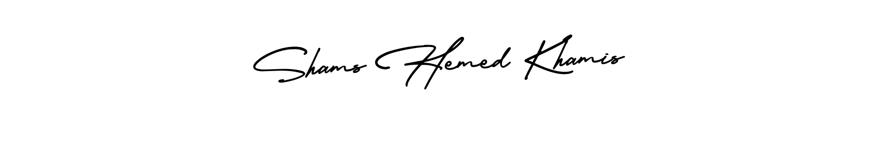 Make a short Shams Hemed Khamis signature style. Manage your documents anywhere anytime using AmerikaSignatureDemo-Regular. Create and add eSignatures, submit forms, share and send files easily. Shams Hemed Khamis signature style 3 images and pictures png