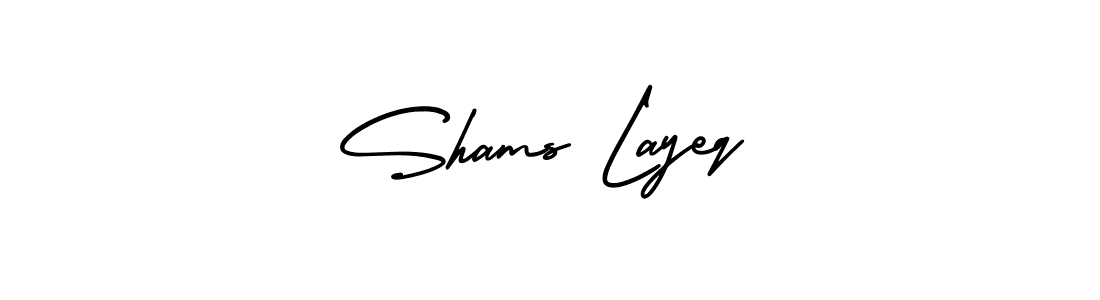 Make a beautiful signature design for name Shams Layeq. With this signature (AmerikaSignatureDemo-Regular) style, you can create a handwritten signature for free. Shams Layeq signature style 3 images and pictures png