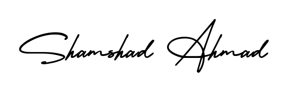 Quickly download Shamshad Ahmad name signature in high-resolution PNG using AmerikaSignatureDemo-Regular style. Ready to insert into PDFs and online applications. Shamshad Ahmad signature style 3 images and pictures png