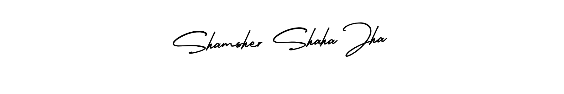 Also You can easily find your signature by using the search form. We will create Shamsher Shaha Jha name handwritten signature images for you free of cost using AmerikaSignatureDemo-Regular sign style. Shamsher Shaha Jha signature style 3 images and pictures png