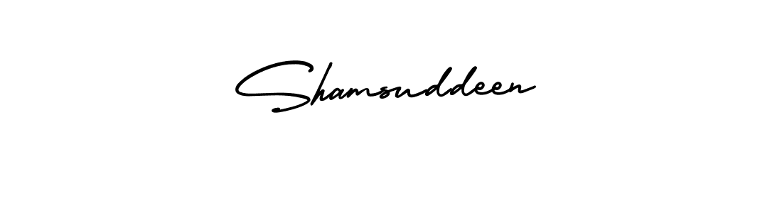 Make a beautiful signature design for name Shamsuddeen. With this signature (AmerikaSignatureDemo-Regular) style, you can create a handwritten signature for free. Shamsuddeen signature style 3 images and pictures png