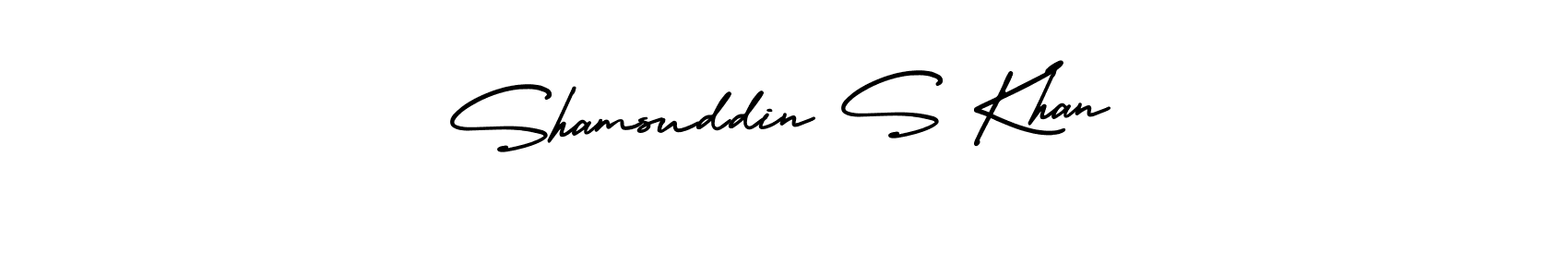 Make a beautiful signature design for name Shamsuddin S Khan. With this signature (AmerikaSignatureDemo-Regular) style, you can create a handwritten signature for free. Shamsuddin S Khan signature style 3 images and pictures png