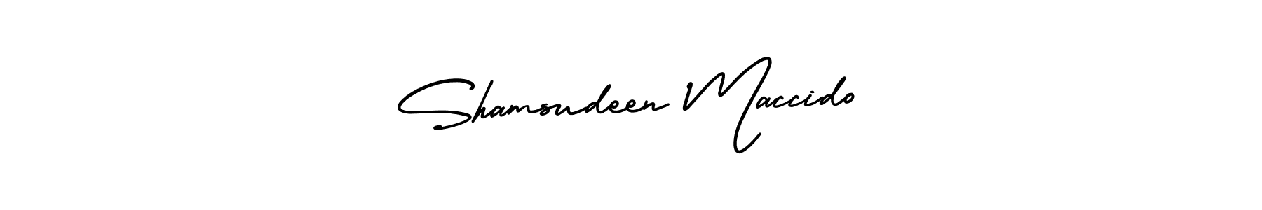 How to make Shamsudeen Maccido signature? AmerikaSignatureDemo-Regular is a professional autograph style. Create handwritten signature for Shamsudeen Maccido name. Shamsudeen Maccido signature style 3 images and pictures png