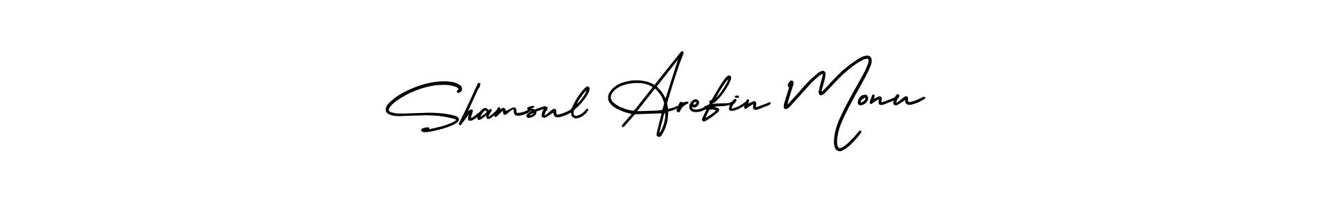 You can use this online signature creator to create a handwritten signature for the name Shamsul Arefin Monu. This is the best online autograph maker. Shamsul Arefin Monu signature style 3 images and pictures png