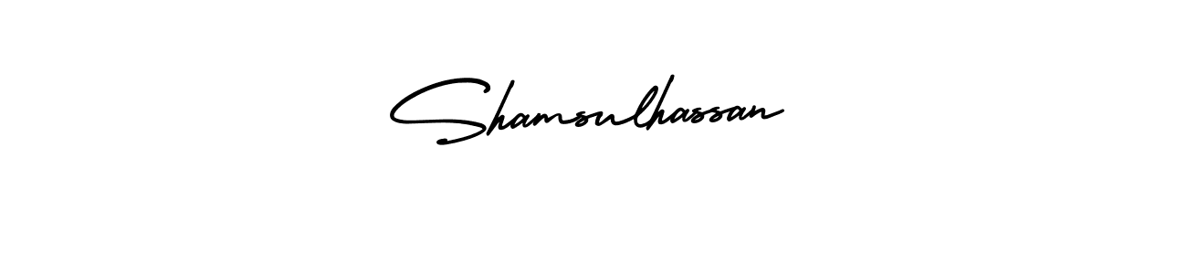 Shamsulhassan stylish signature style. Best Handwritten Sign (AmerikaSignatureDemo-Regular) for my name. Handwritten Signature Collection Ideas for my name Shamsulhassan. Shamsulhassan signature style 3 images and pictures png