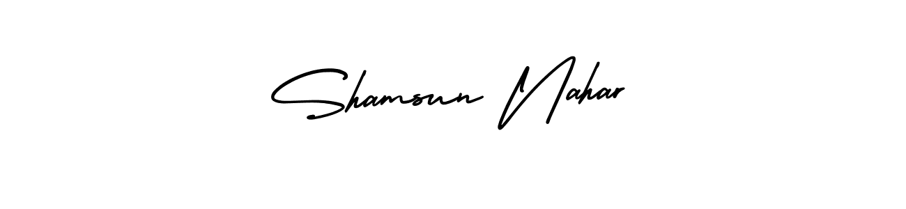 Make a short Shamsun Nahar signature style. Manage your documents anywhere anytime using AmerikaSignatureDemo-Regular. Create and add eSignatures, submit forms, share and send files easily. Shamsun Nahar signature style 3 images and pictures png