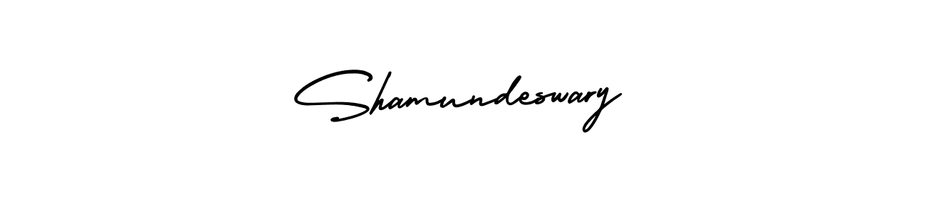 The best way (AmerikaSignatureDemo-Regular) to make a short signature is to pick only two or three words in your name. The name Shamundeswary include a total of six letters. For converting this name. Shamundeswary signature style 3 images and pictures png