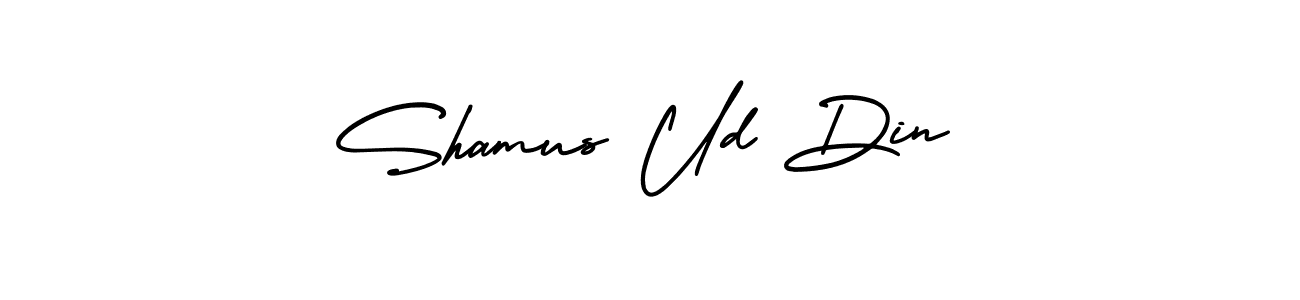 Make a beautiful signature design for name Shamus Ud Din. With this signature (AmerikaSignatureDemo-Regular) style, you can create a handwritten signature for free. Shamus Ud Din signature style 3 images and pictures png