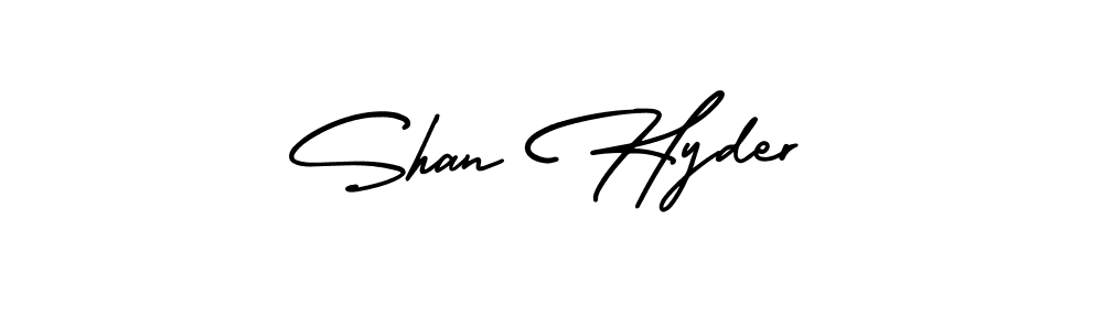 Shan Hyder stylish signature style. Best Handwritten Sign (AmerikaSignatureDemo-Regular) for my name. Handwritten Signature Collection Ideas for my name Shan Hyder. Shan Hyder signature style 3 images and pictures png