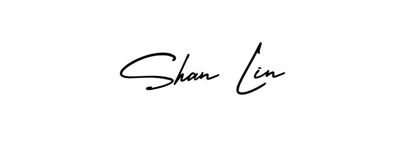 How to make Shan Lin signature? AmerikaSignatureDemo-Regular is a professional autograph style. Create handwritten signature for Shan Lin name. Shan Lin signature style 3 images and pictures png