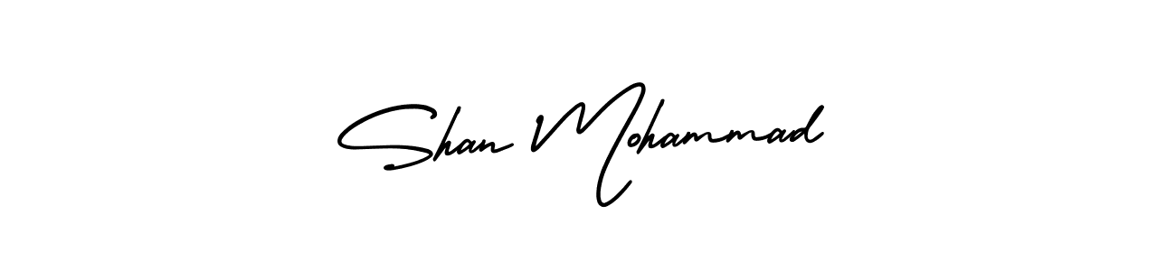 You should practise on your own different ways (AmerikaSignatureDemo-Regular) to write your name (Shan Mohammad) in signature. don't let someone else do it for you. Shan Mohammad signature style 3 images and pictures png