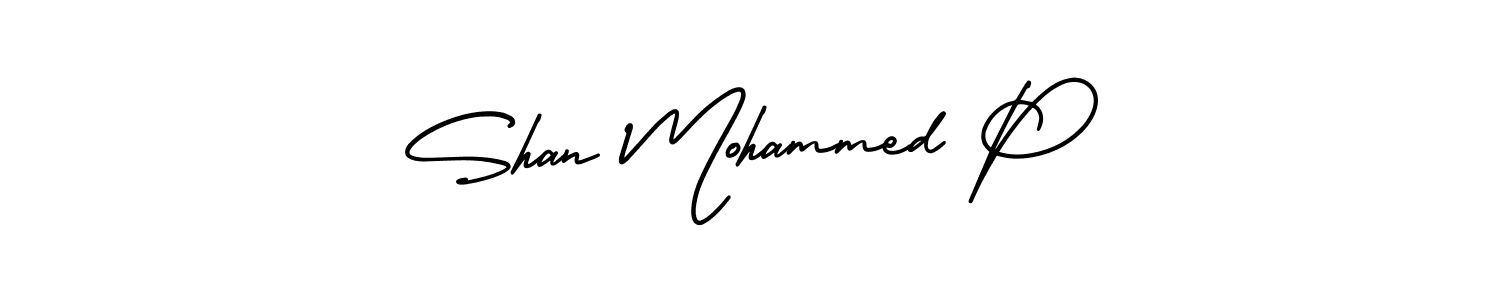 Design your own signature with our free online signature maker. With this signature software, you can create a handwritten (AmerikaSignatureDemo-Regular) signature for name Shan Mohammed P. Shan Mohammed P signature style 3 images and pictures png