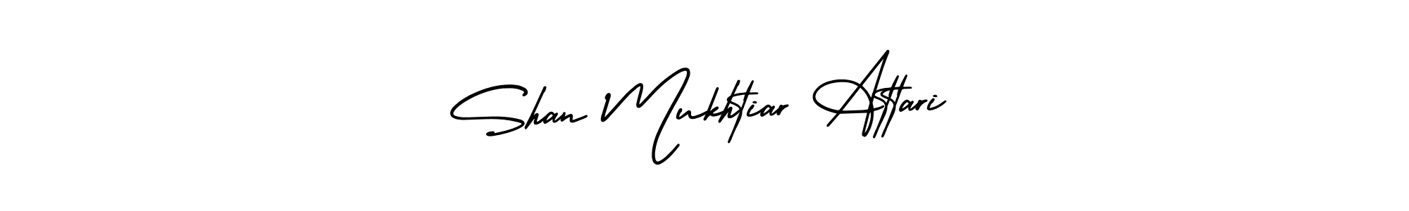 How to make Shan Mukhtiar Attari name signature. Use AmerikaSignatureDemo-Regular style for creating short signs online. This is the latest handwritten sign. Shan Mukhtiar Attari signature style 3 images and pictures png