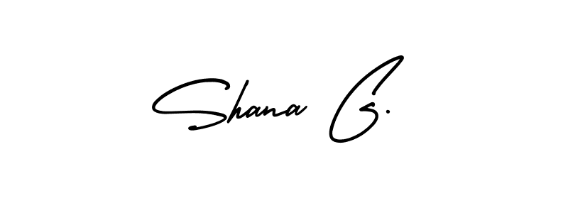 The best way (AmerikaSignatureDemo-Regular) to make a short signature is to pick only two or three words in your name. The name Shana G. include a total of six letters. For converting this name. Shana G. signature style 3 images and pictures png