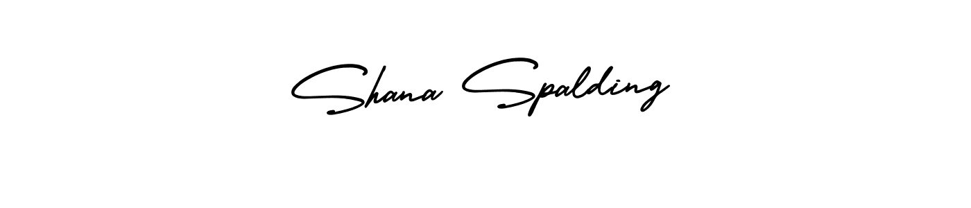 You should practise on your own different ways (AmerikaSignatureDemo-Regular) to write your name (Shana Spalding) in signature. don't let someone else do it for you. Shana Spalding signature style 3 images and pictures png