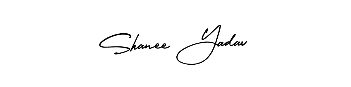 The best way (AmerikaSignatureDemo-Regular) to make a short signature is to pick only two or three words in your name. The name Shanee Yadav include a total of six letters. For converting this name. Shanee Yadav signature style 3 images and pictures png