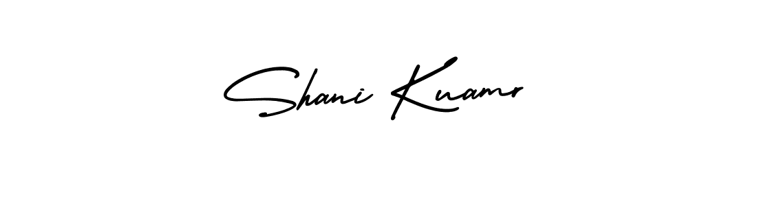 You should practise on your own different ways (AmerikaSignatureDemo-Regular) to write your name (Shani Kuamr) in signature. don't let someone else do it for you. Shani Kuamr signature style 3 images and pictures png