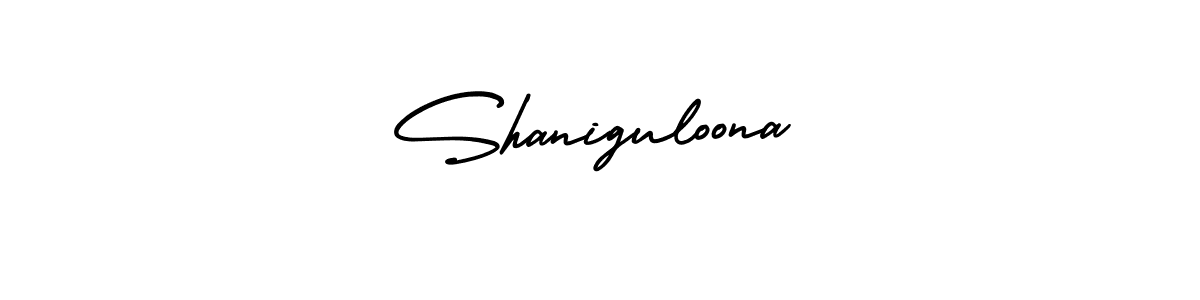 It looks lik you need a new signature style for name Shaniguloona. Design unique handwritten (AmerikaSignatureDemo-Regular) signature with our free signature maker in just a few clicks. Shaniguloona signature style 3 images and pictures png