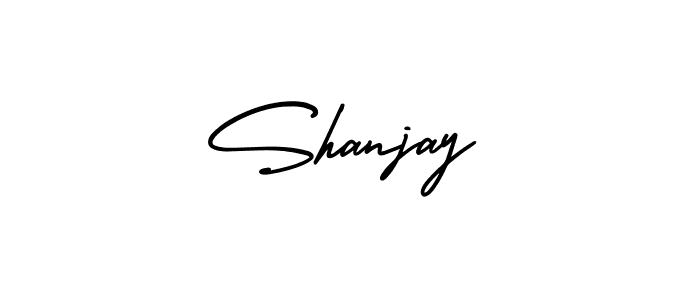 The best way (AmerikaSignatureDemo-Regular) to make a short signature is to pick only two or three words in your name. The name Shanjay include a total of six letters. For converting this name. Shanjay signature style 3 images and pictures png
