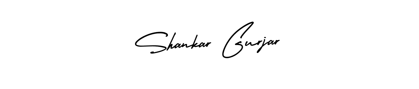 The best way (AmerikaSignatureDemo-Regular) to make a short signature is to pick only two or three words in your name. The name Shankar Gurjar include a total of six letters. For converting this name. Shankar Gurjar signature style 3 images and pictures png