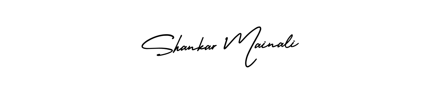 This is the best signature style for the Shankar Mainali name. Also you like these signature font (AmerikaSignatureDemo-Regular). Mix name signature. Shankar Mainali signature style 3 images and pictures png