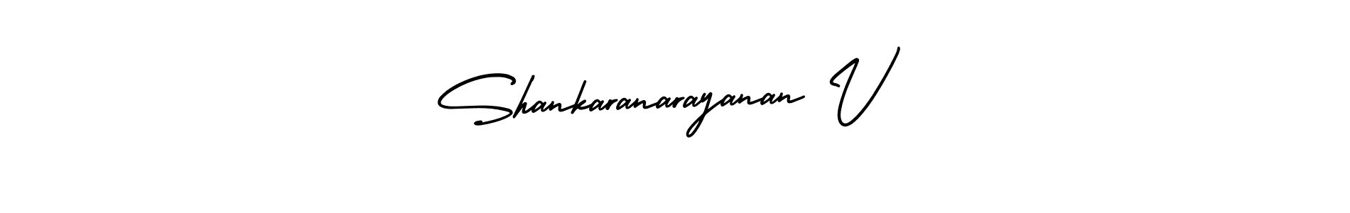 How to make Shankaranarayanan V name signature. Use AmerikaSignatureDemo-Regular style for creating short signs online. This is the latest handwritten sign. Shankaranarayanan V signature style 3 images and pictures png