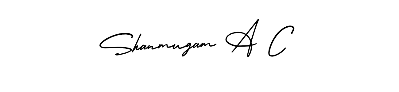 Shanmugam A C stylish signature style. Best Handwritten Sign (AmerikaSignatureDemo-Regular) for my name. Handwritten Signature Collection Ideas for my name Shanmugam A C. Shanmugam A C signature style 3 images and pictures png