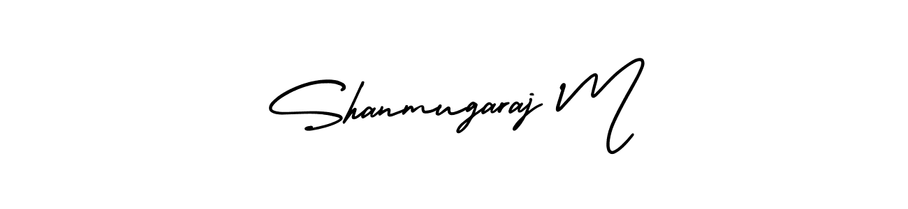 The best way (AmerikaSignatureDemo-Regular) to make a short signature is to pick only two or three words in your name. The name Shanmugaraj M include a total of six letters. For converting this name. Shanmugaraj M signature style 3 images and pictures png