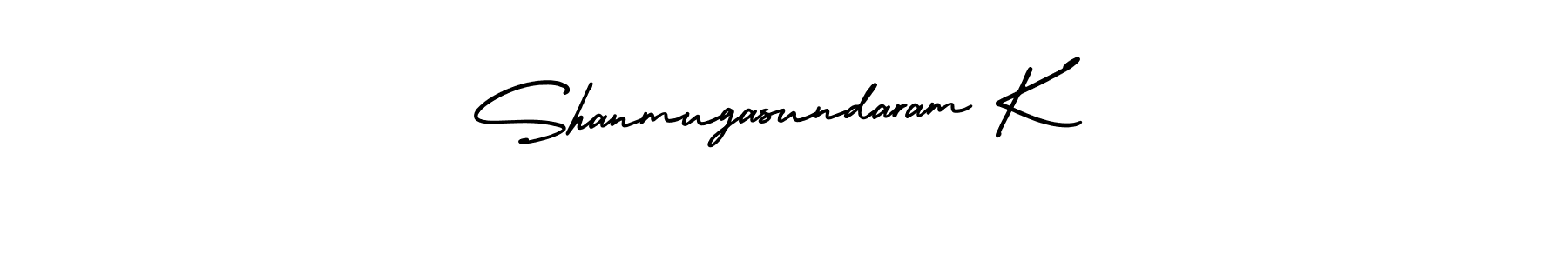 You should practise on your own different ways (AmerikaSignatureDemo-Regular) to write your name (Shanmugasundaram K) in signature. don't let someone else do it for you. Shanmugasundaram K signature style 3 images and pictures png