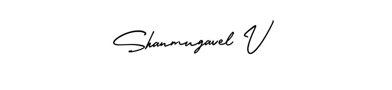 It looks lik you need a new signature style for name Shanmugavel V. Design unique handwritten (AmerikaSignatureDemo-Regular) signature with our free signature maker in just a few clicks. Shanmugavel V signature style 3 images and pictures png