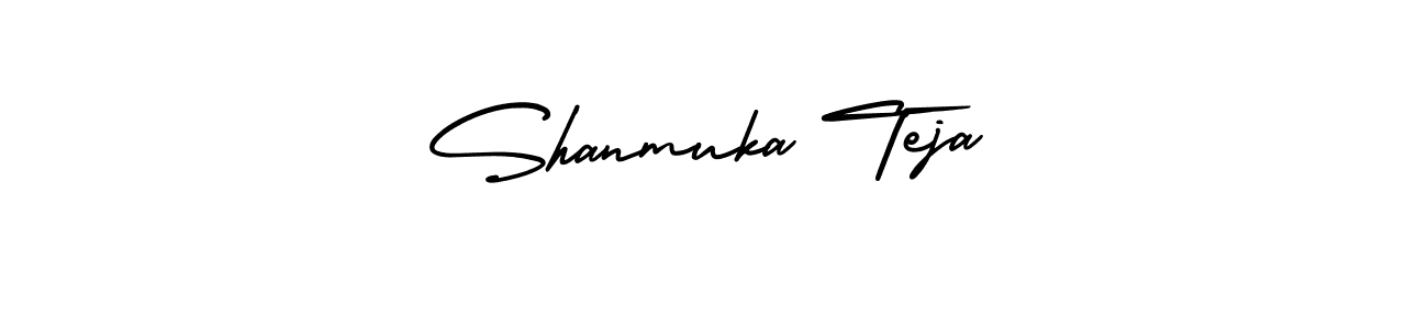 This is the best signature style for the Shanmuka Teja name. Also you like these signature font (AmerikaSignatureDemo-Regular). Mix name signature. Shanmuka Teja signature style 3 images and pictures png